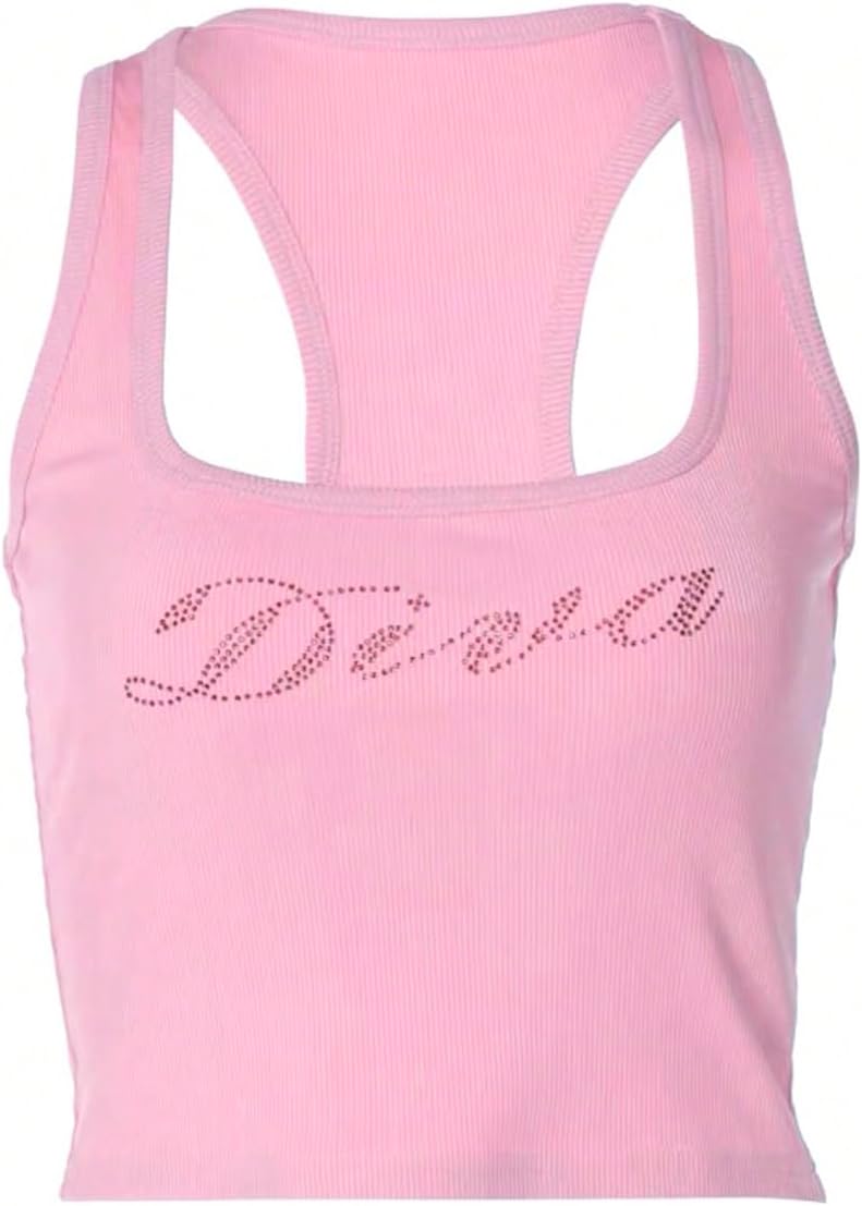 Chic Rhinestone Racerback Tank