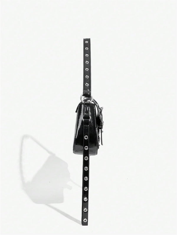 Trendy Goth Leather Shoulder Bag