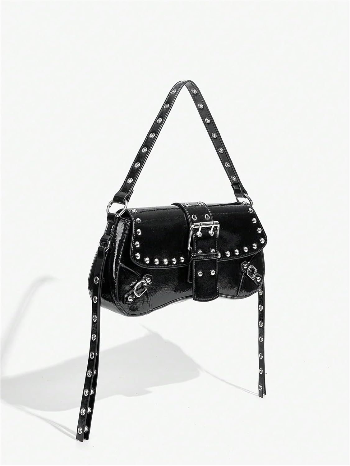 Trendy Goth Leather Shoulder Bag