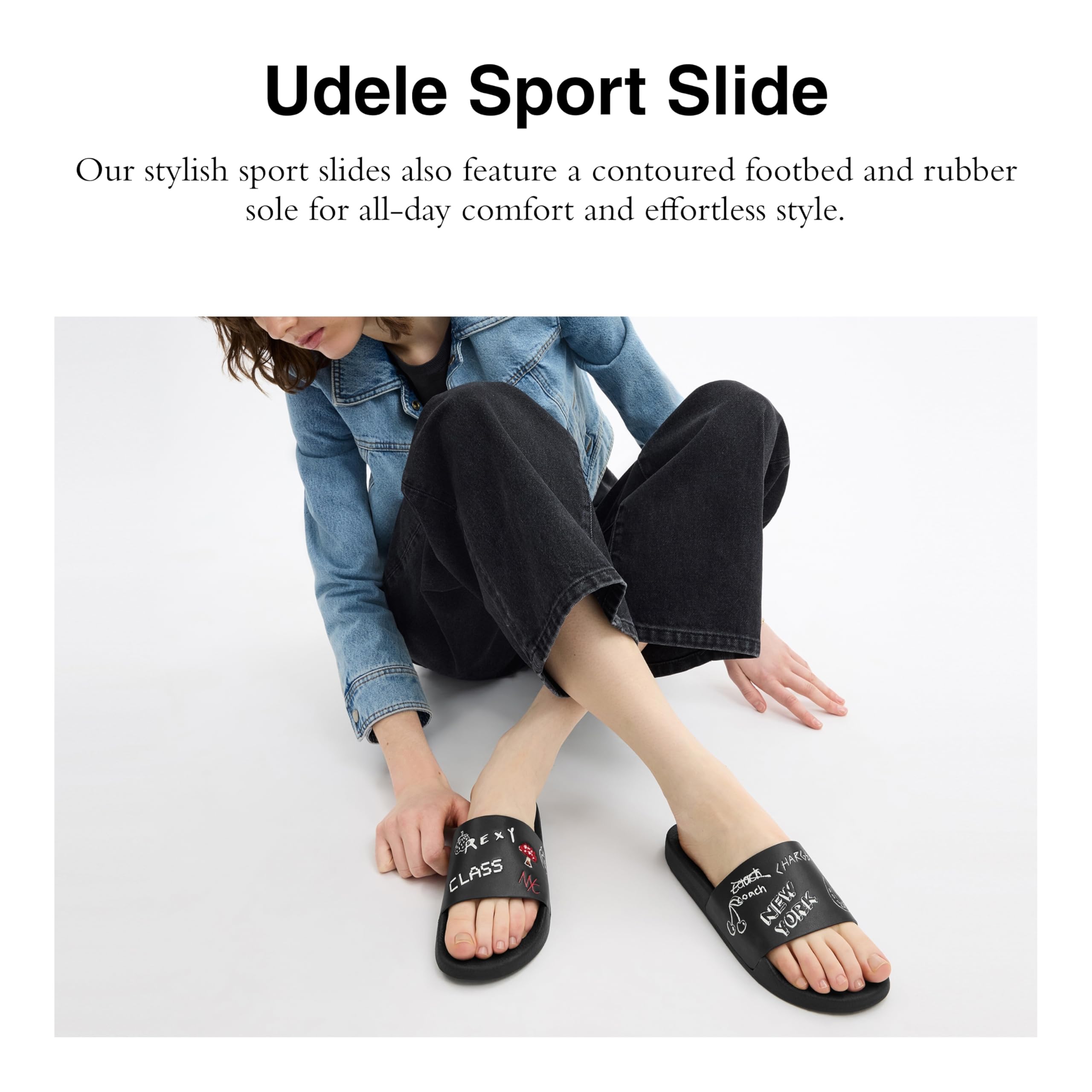 COACH Women's Udele Coated Canvas Slides