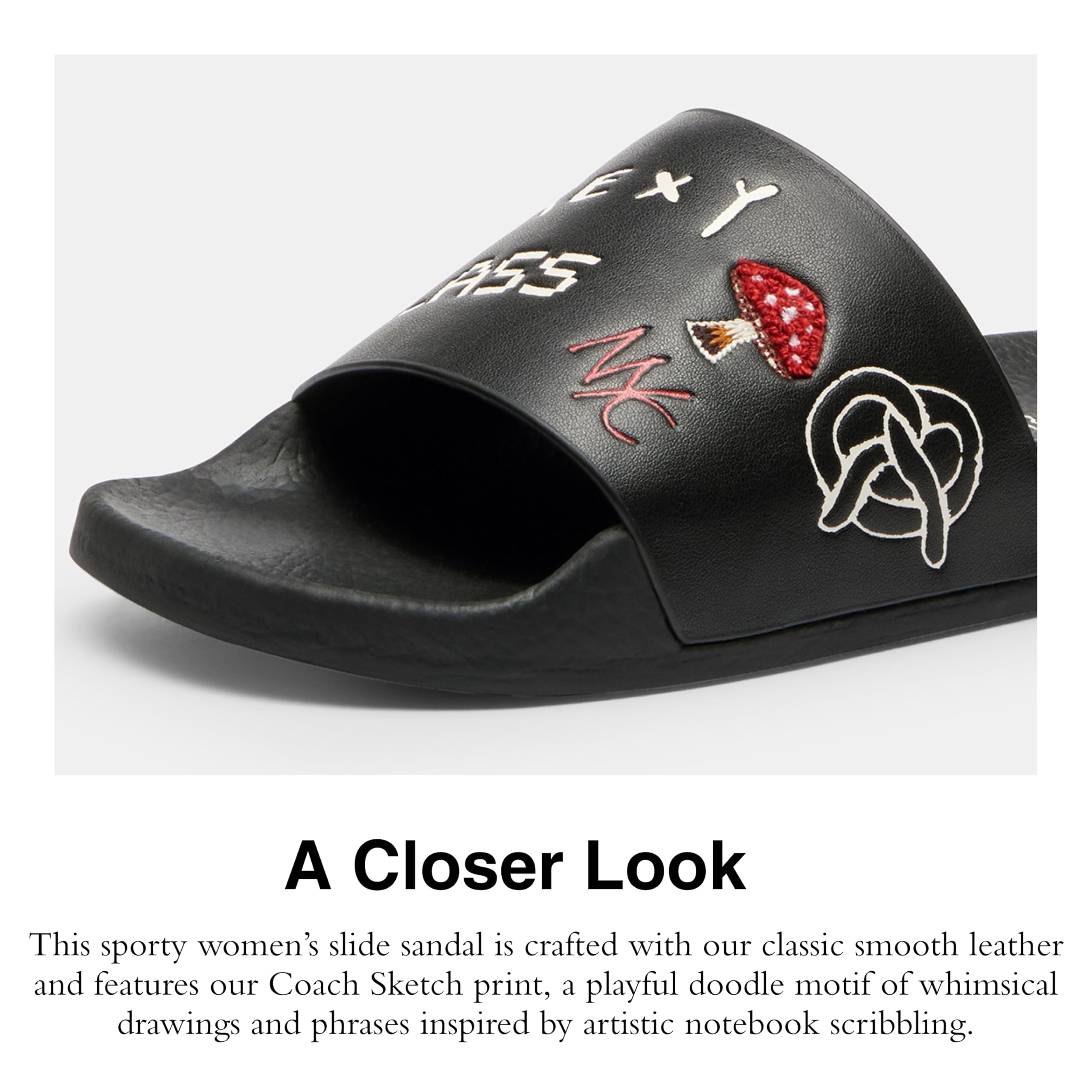 COACH Women's Udele Coated Canvas Slides